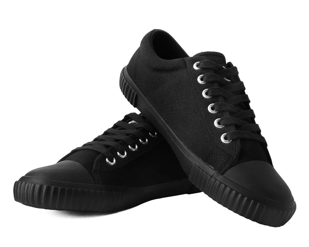 Anarchic Black Canvas Low Top Sneaker - Image 3