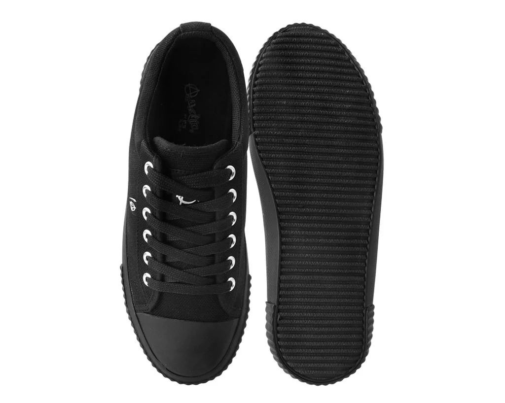 Anarchic Black Canvas Low Top Sneaker - Image 4