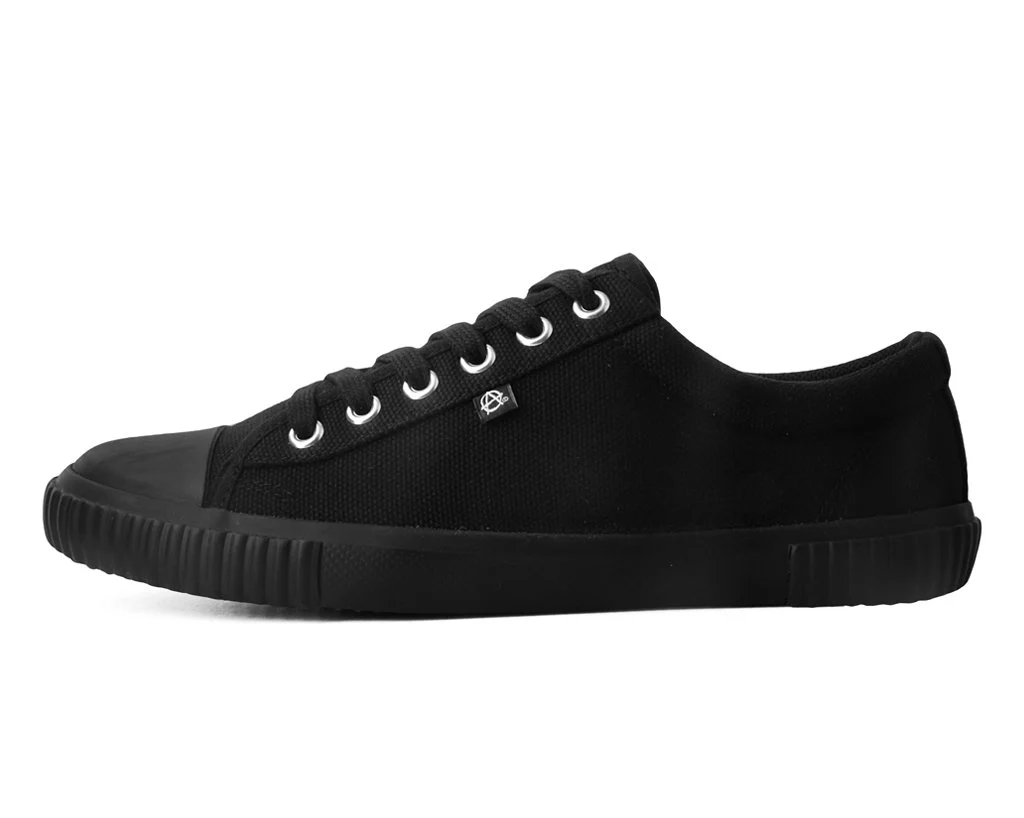 Anarchic Black Canvas Low Top Sneaker - Image 5