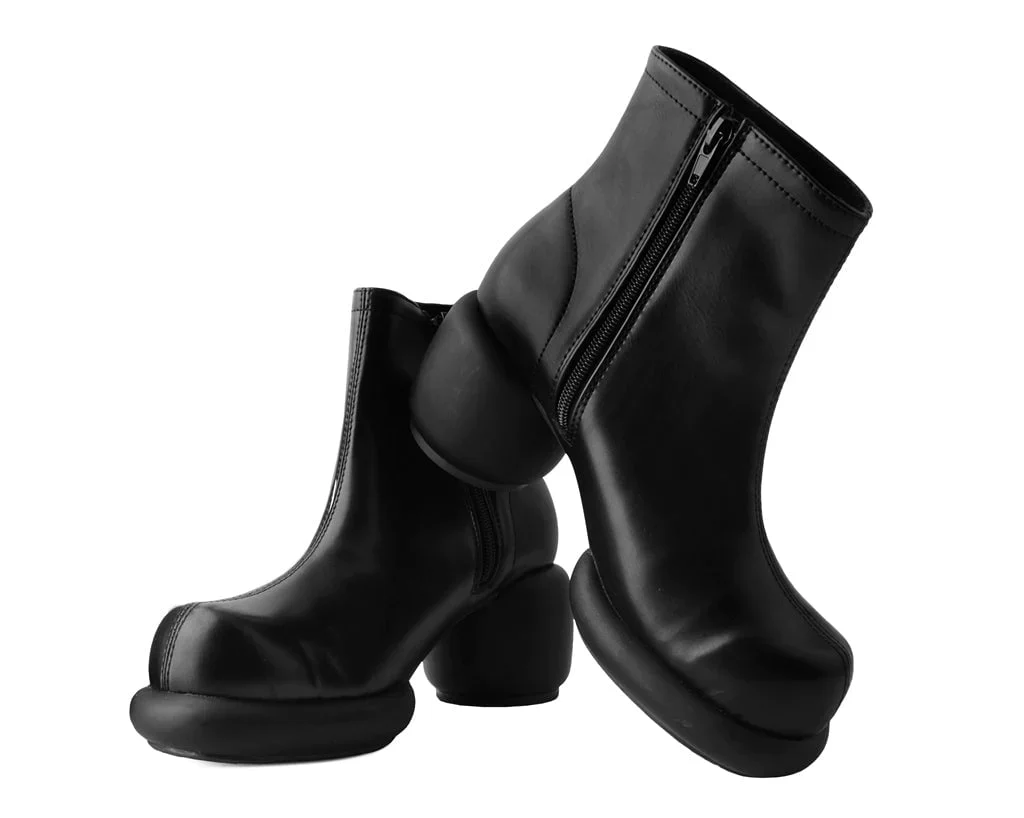 Black Burnished Bubble II Anarchic Zip Boot - Image 3