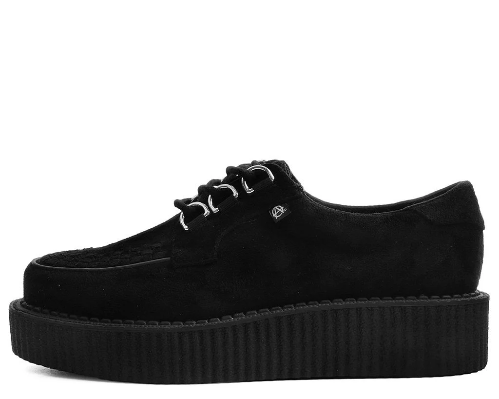 Black Faux Suede Anarchic Creeper - Image 4