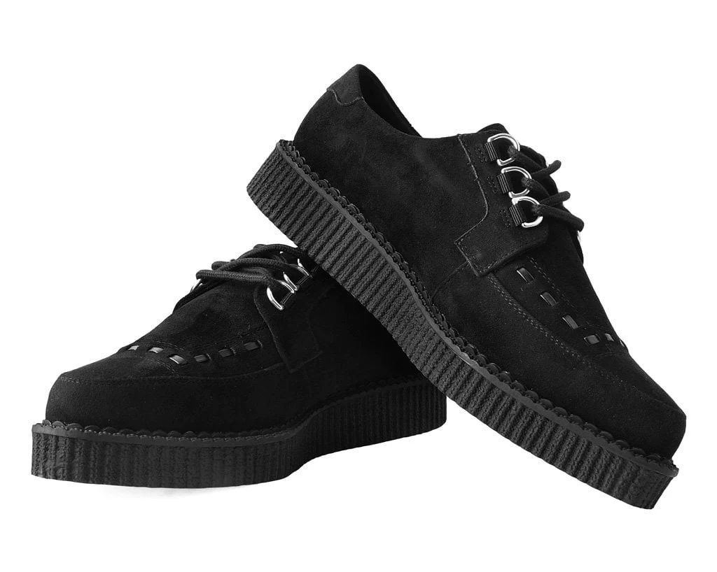 Black Faux Suede Pointed Anarchic Creeper - Image 3