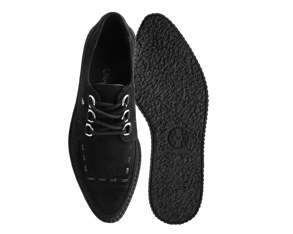 Black Faux Suede Pointed Anarchic Creeper - Image 4