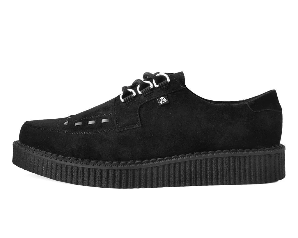 Black Faux Suede Pointed Anarchic Creeper - Image 5