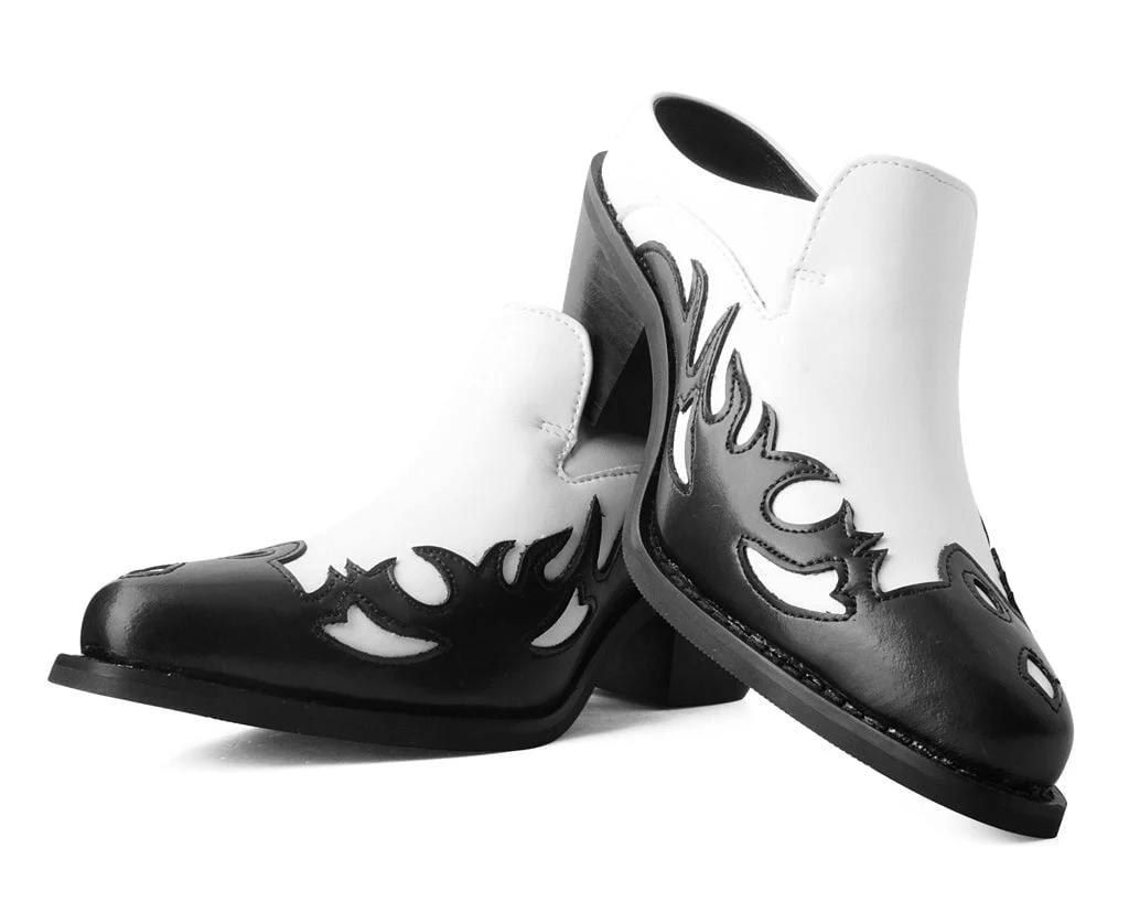 Black & White Flame Western Mule - Image 3