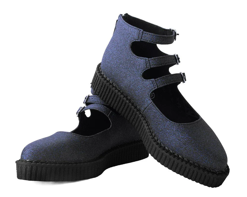 Black Glitter 3-Strap Pointed Mary Jane - Image 3