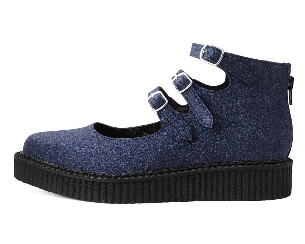 Black Glitter 3-Strap Pointed Mary Jane - Image 5