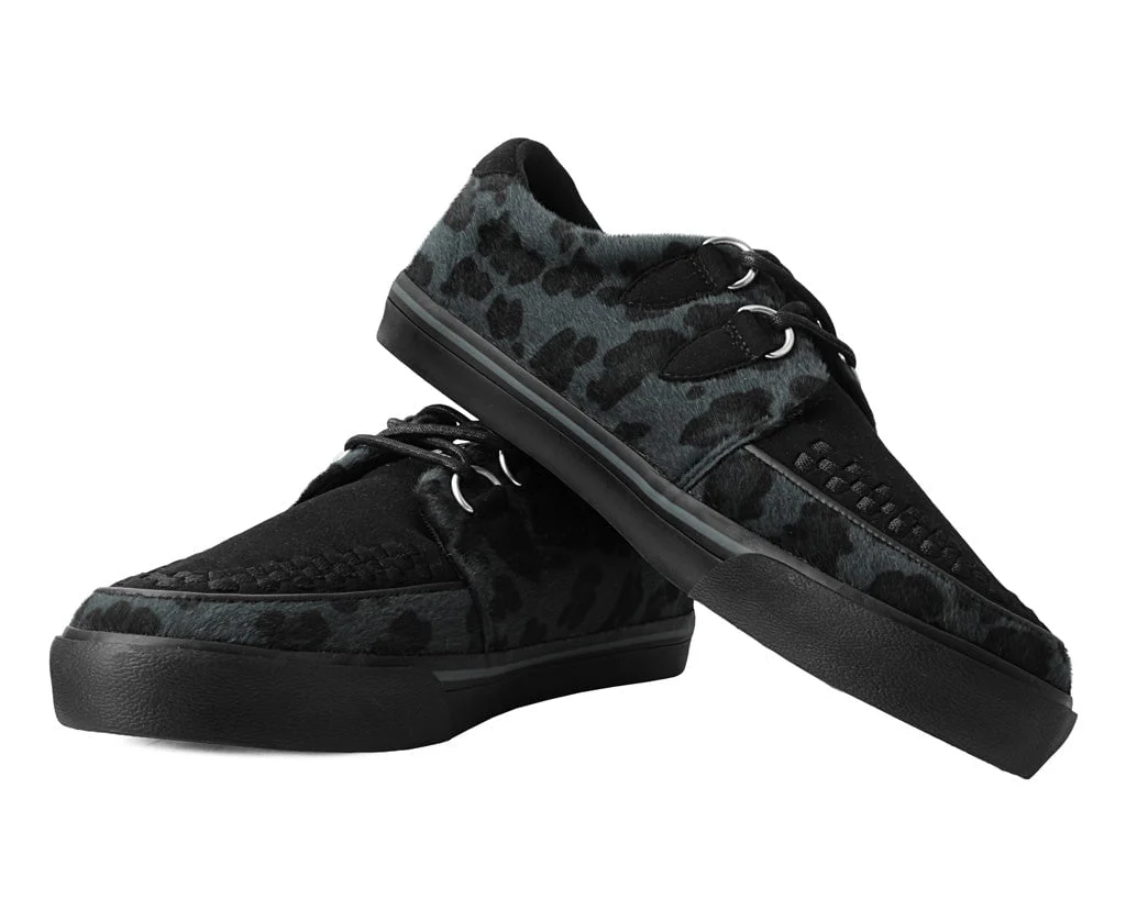 Black & Grey Leopard Hair Sneaker - Image 3