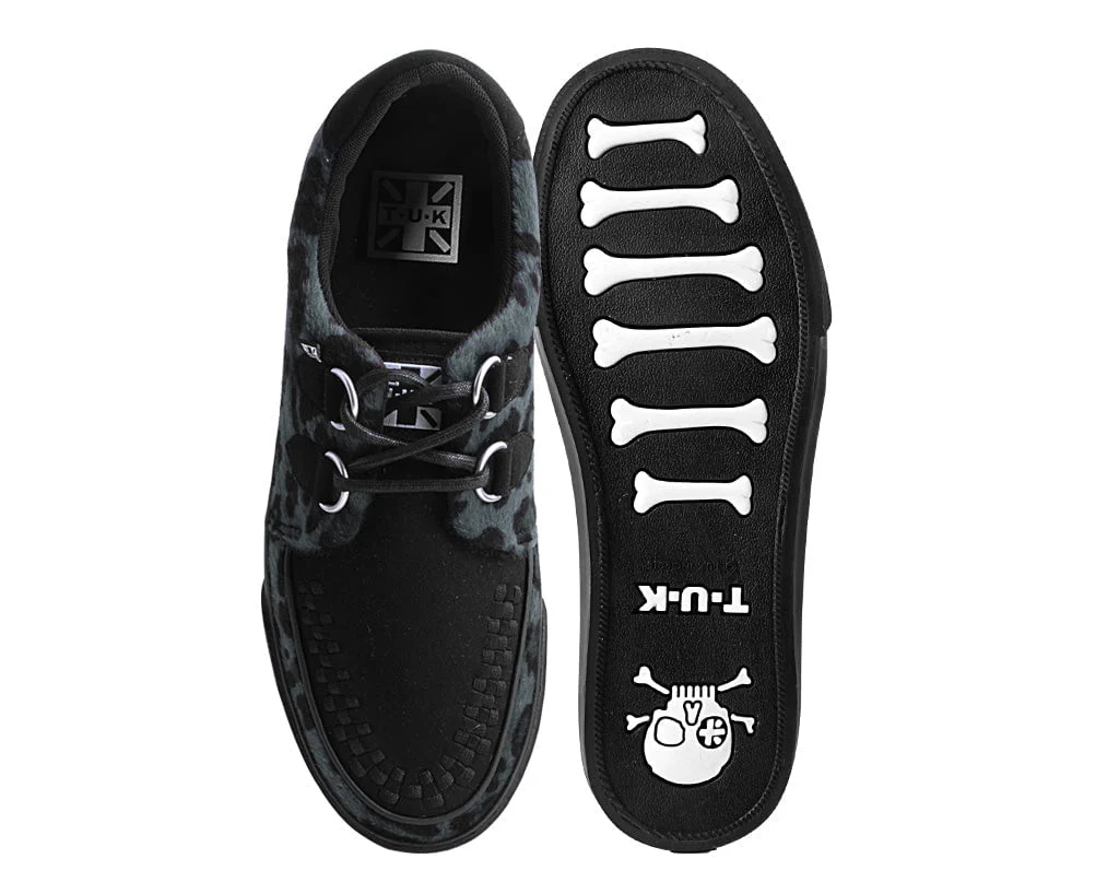 Black & Grey Leopard Hair Sneaker - Image 4