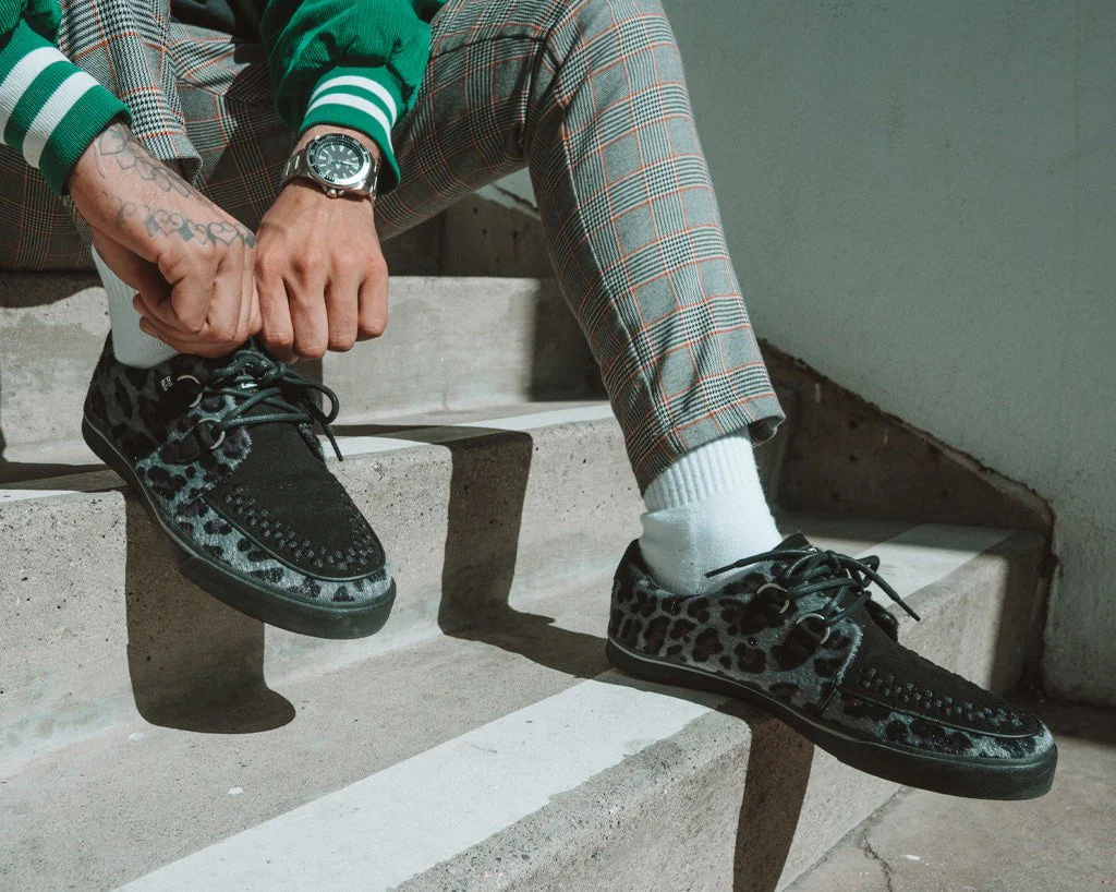Black & Grey Leopard Hair Sneaker - Image 6