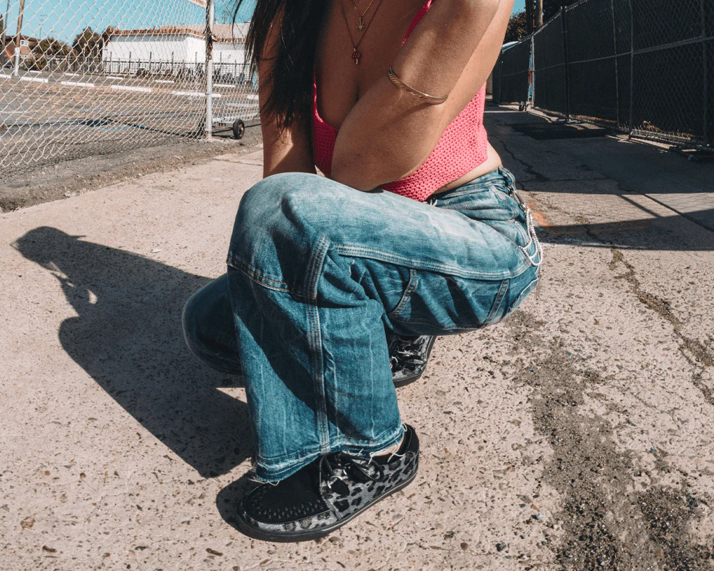 Black & Grey Leopard Hair Sneaker - Image 7