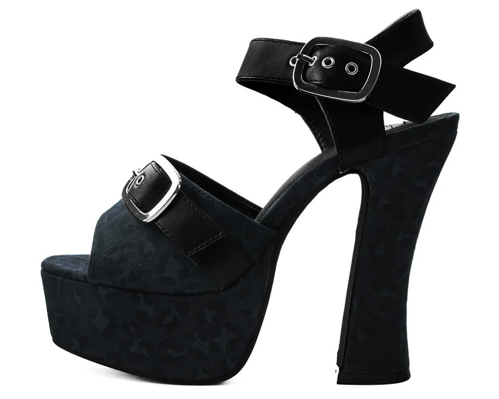 Black & Grey Leopard Spice Platform Heel - Image 3