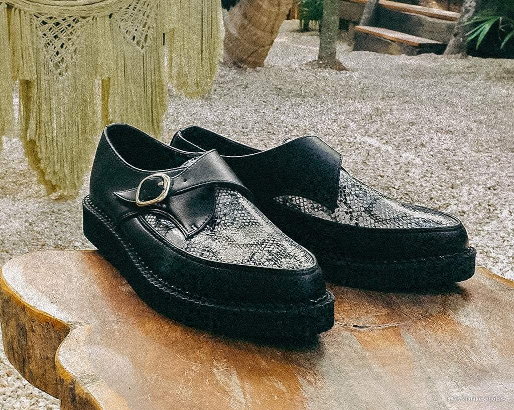 Black & Grey Snake Pointed Buckle Creeper - Image 2