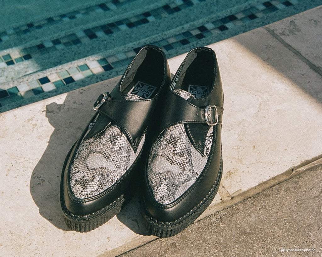 Black & Grey Snake Pointed Buckle Creeper - Image 9