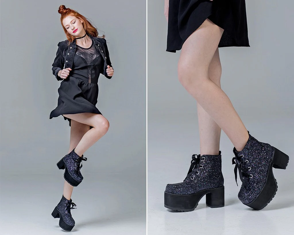 Black Jewels Glitter Nosebleed Boot - Image 5