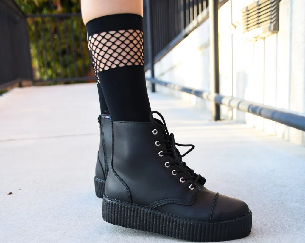 Black Knee High Mesh Sock - Image 2