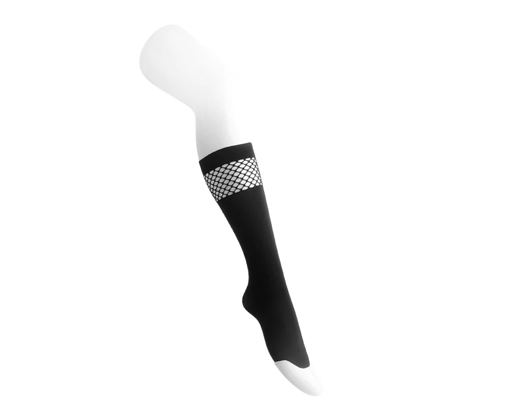 Black Knee High Mesh Sock - Image 4
