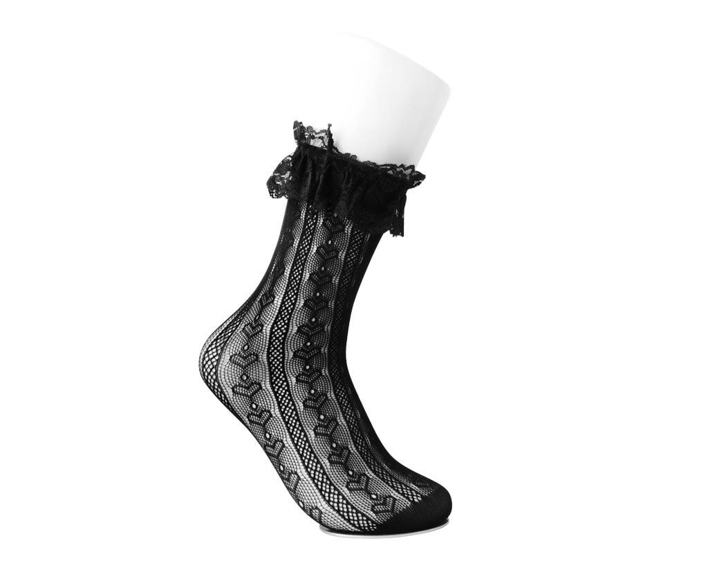 Black Lace Crew Sock - Image 3