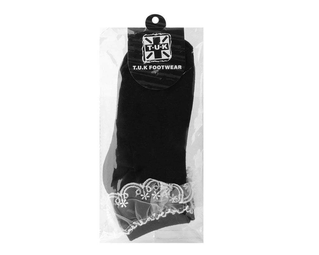 Women's Black Lace Eyelet Sock - Image 4