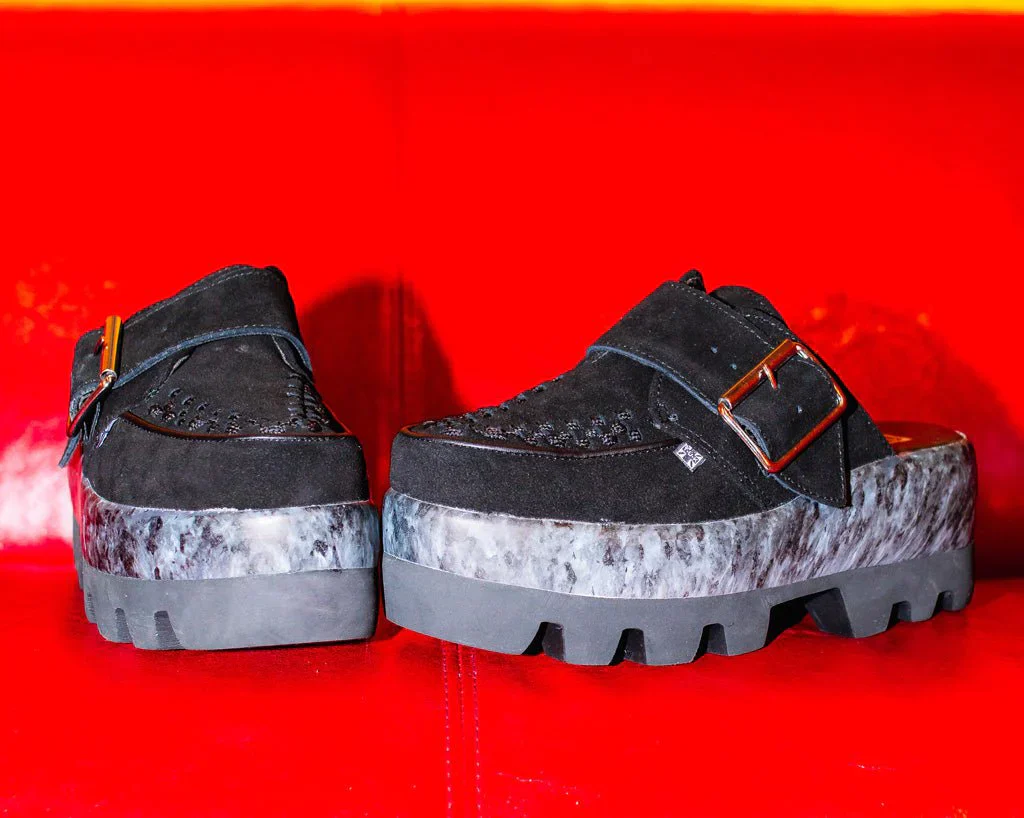 Black Marble Dino Lug Mule - Image 2