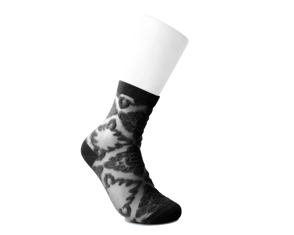 Black Mid-Calf Mesh Sock - Image 3