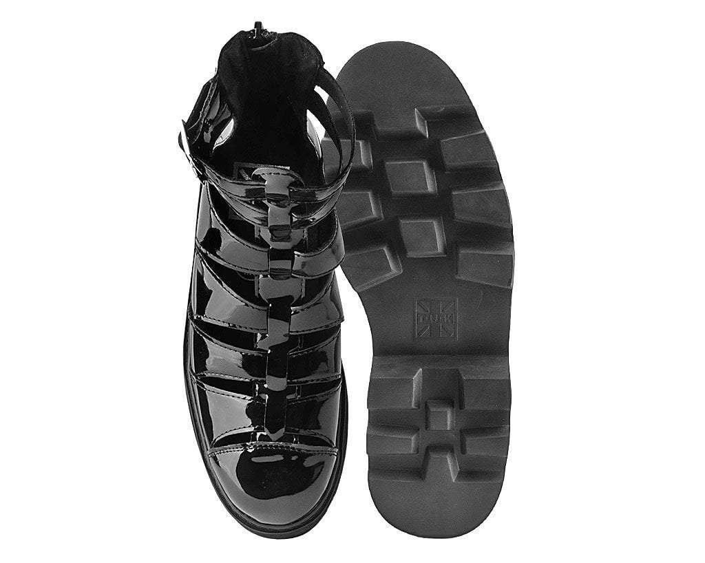Black Patent Gladiator Dino Lug Sandal - Image 5