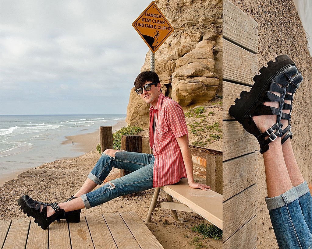 Black Patent Gladiator Dino Lug Sandal - Image 7