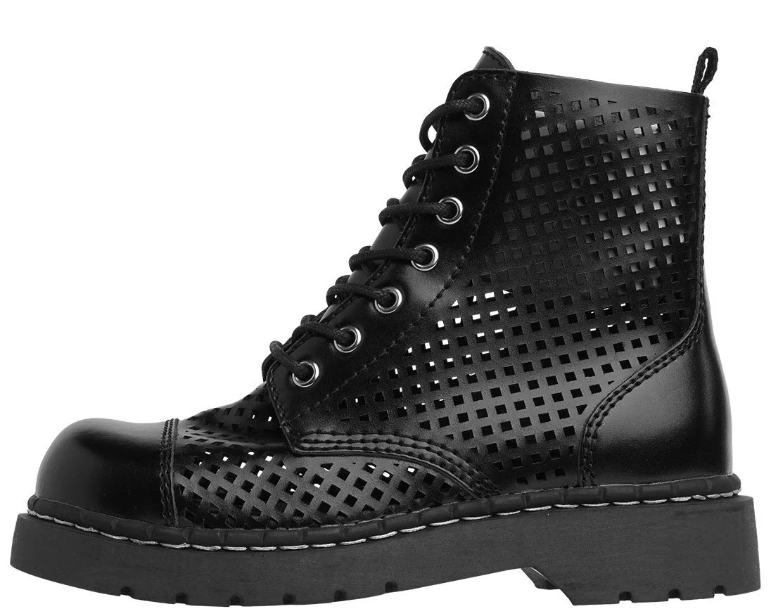 Black Perforated Boots - Image 3