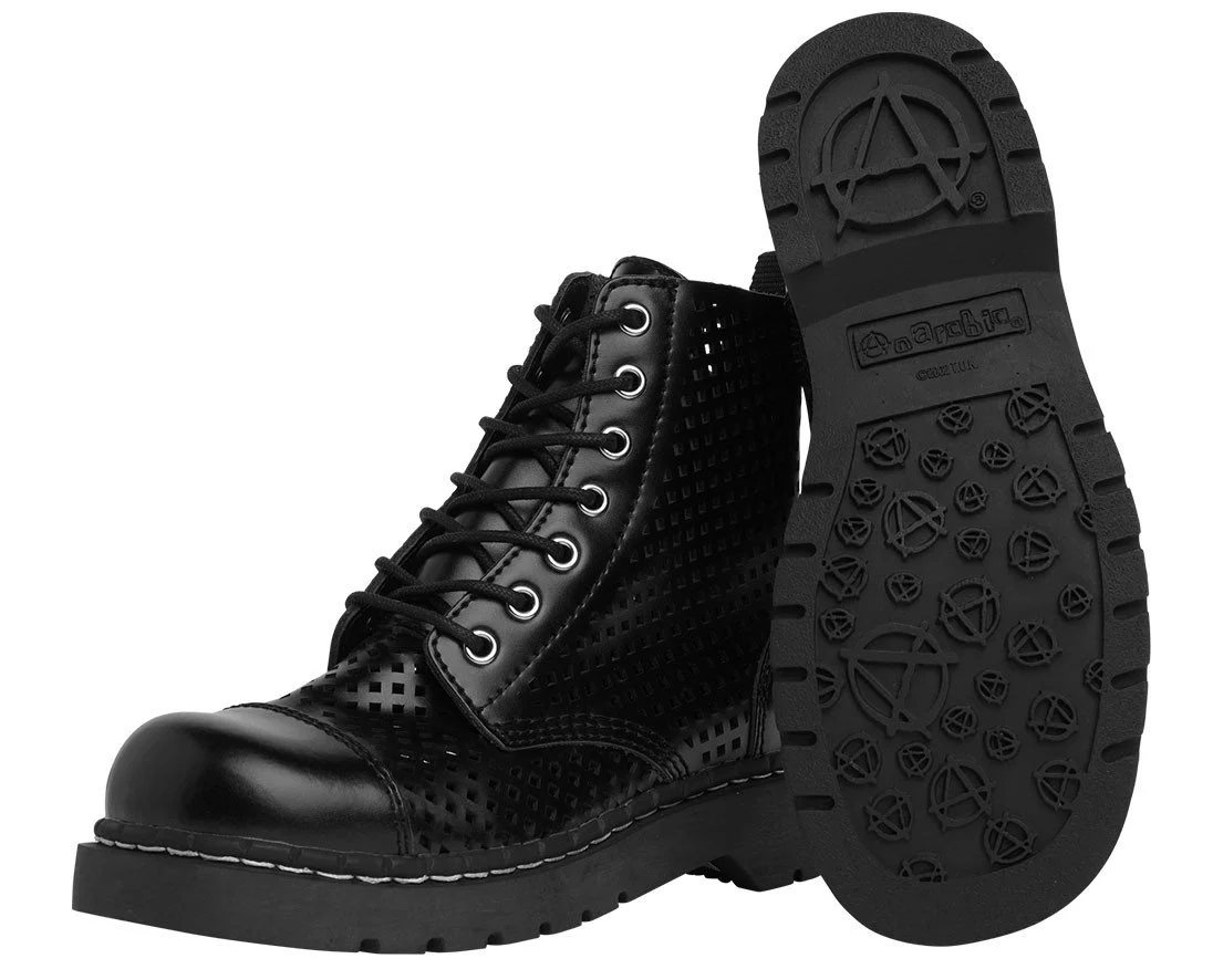 Black Perforated Boots - Image 4