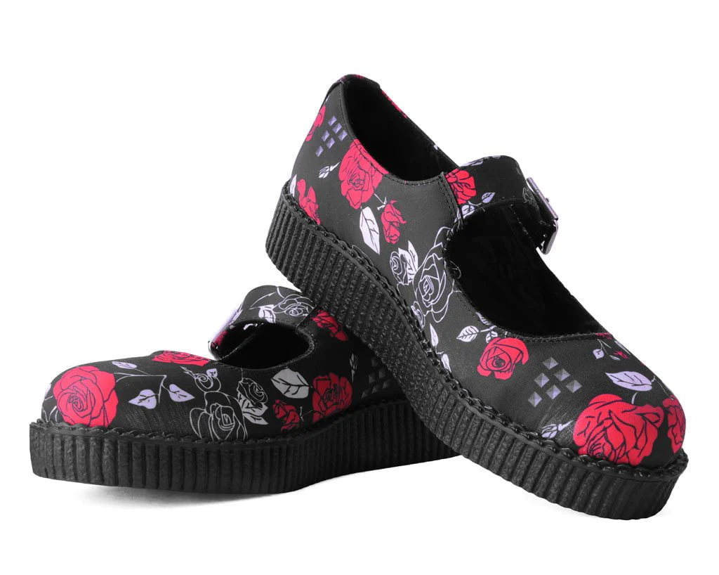 Black & Red Rose Viva Low Mary Jane - Image 3