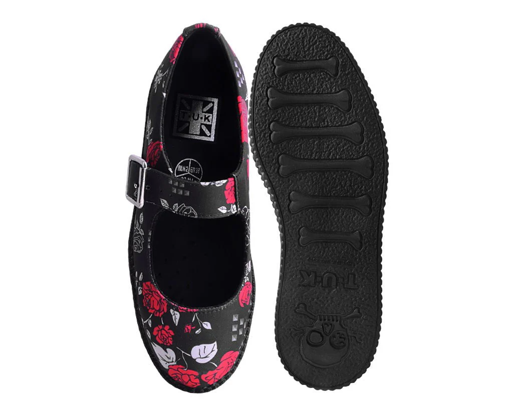 Black & Red Rose Viva Low Mary Jane - Image 4