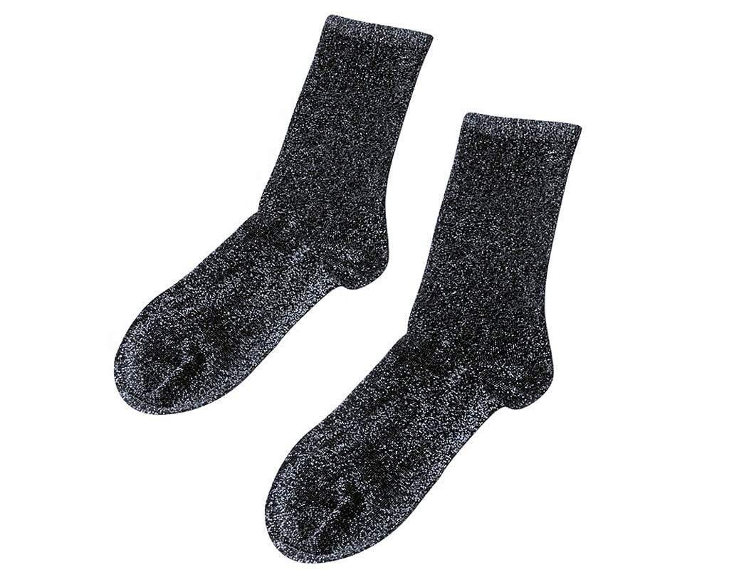 Black Sparkly Metallic Sock - Image 3