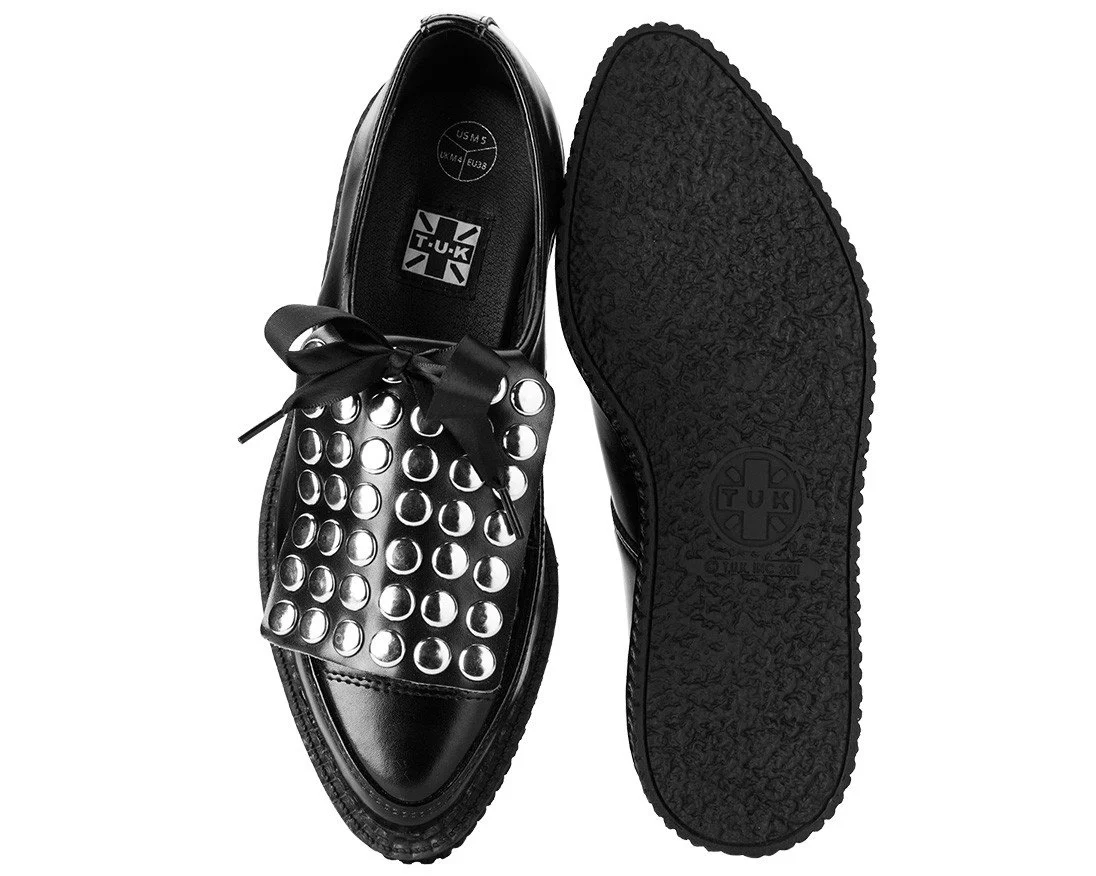 Black Studded Kilt Pointed Creeper - Image 4