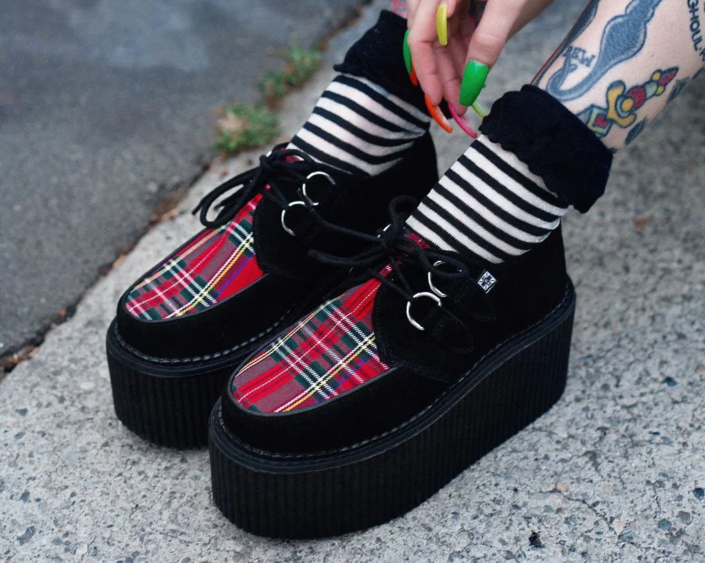 Black Suede & Red Tartan Stratocreeper - Image 2