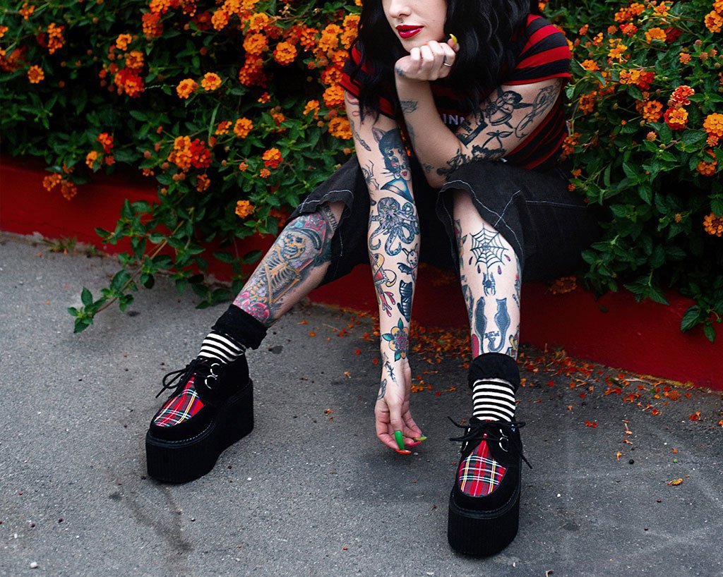 Black Suede & Red Tartan Stratocreeper - Image 6