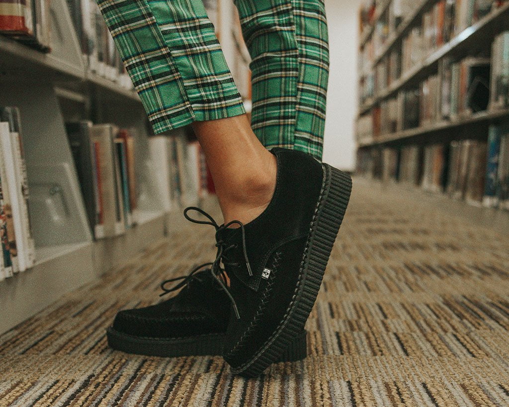  Black Suede X-Stitch Pointed Creeper - Image 2
