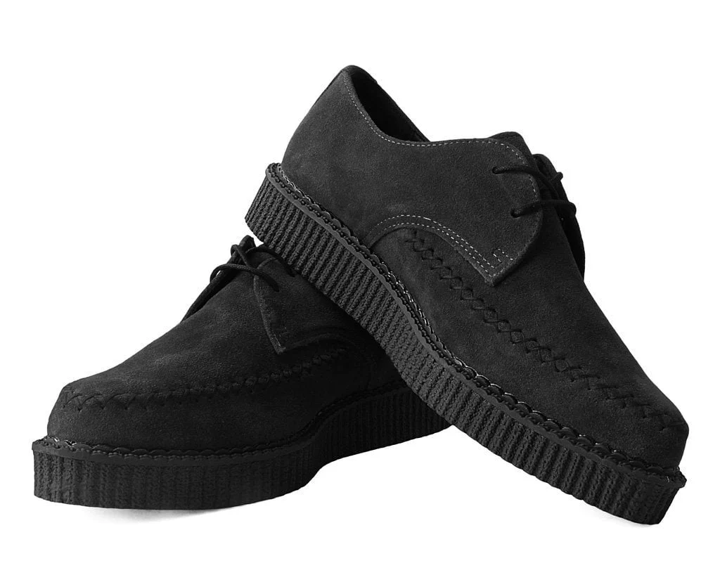  Black Suede X-Stitch Pointed Creeper - Image 3