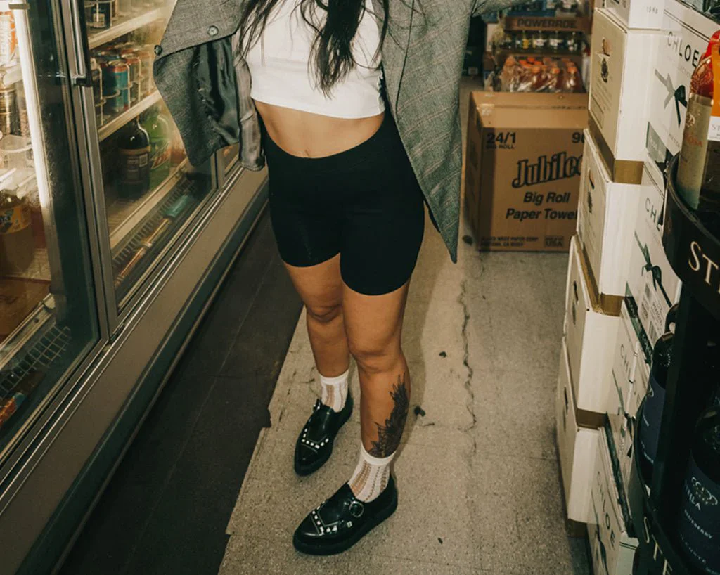 Black TUKskin™ Buckle Pointed Creeper - Image 6