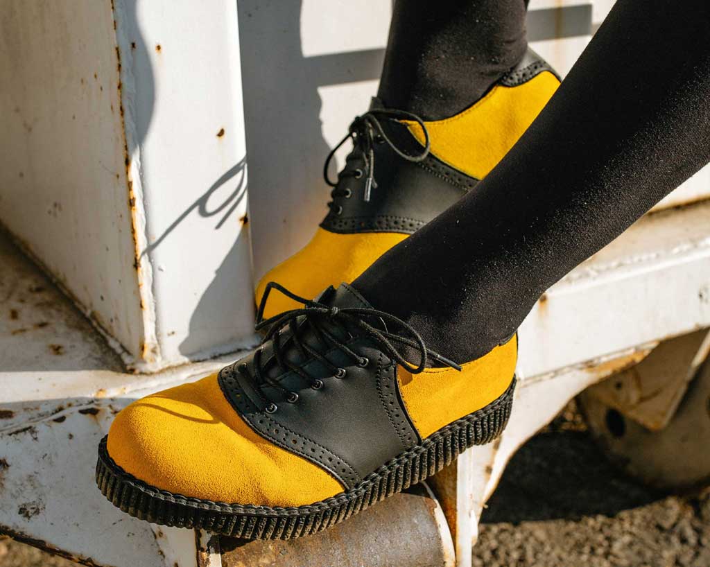 Black TUKskin™ & Mustard Suede Saddle Oxford - Image 2
