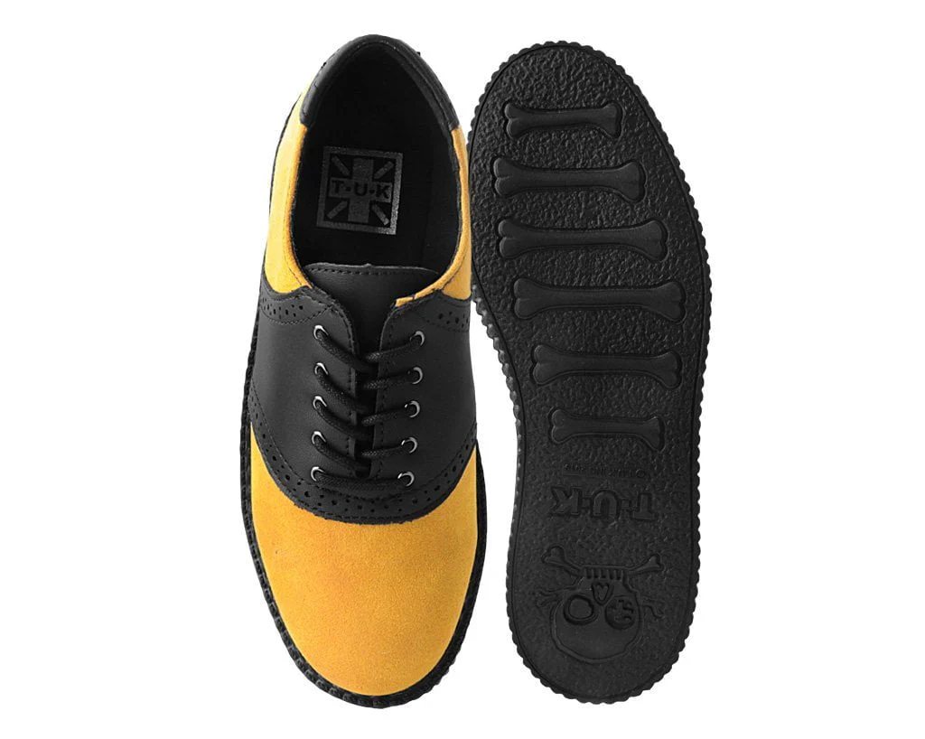 Black TUKskin™ & Mustard Suede Saddle Oxford - Image 4