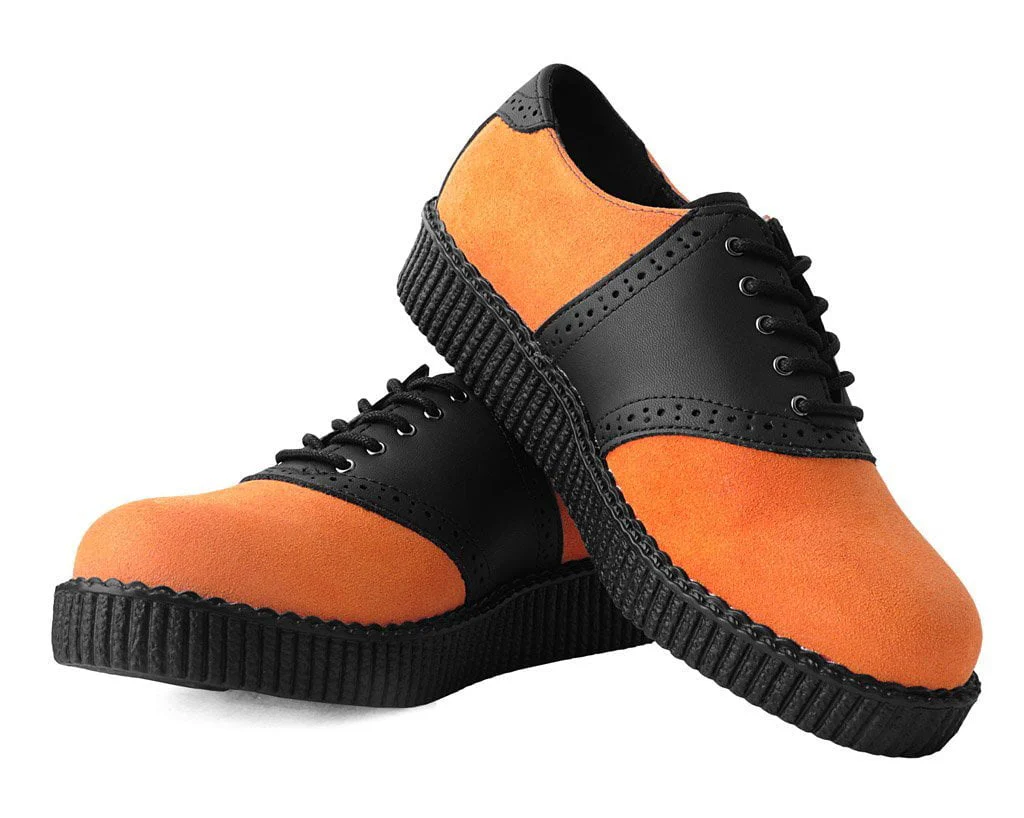 Black TUKskin™ & Orange Suede Saddle Oxford - Image 3