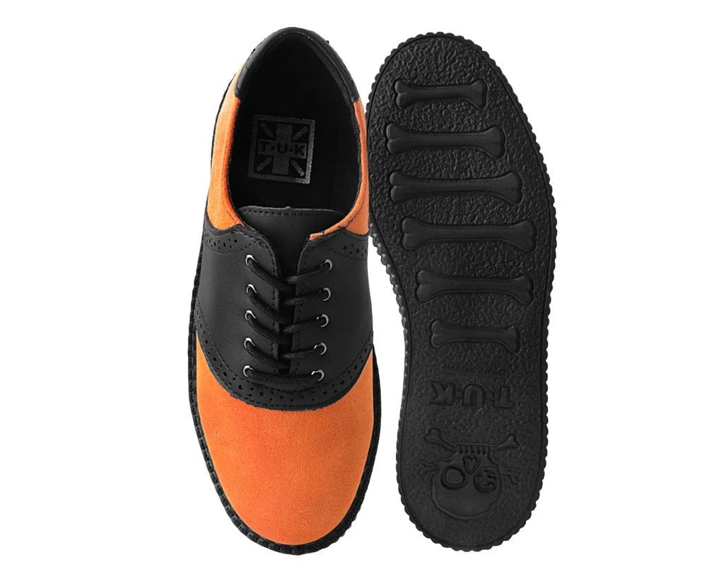 Black TUKskin™ & Orange Suede Saddle Oxford - Image 4