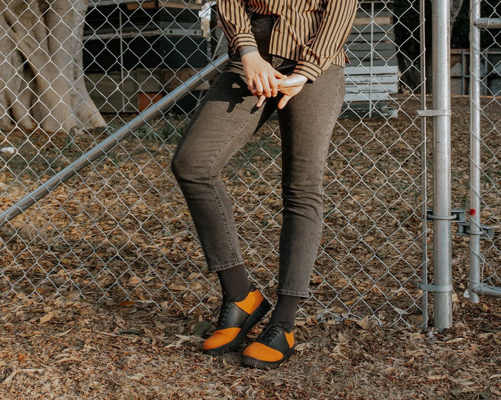 Black TUKskin™ & Orange Suede Saddle Oxford - Image 6