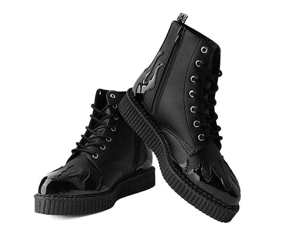 Black TUKskin™ & Patent Flame 7-Eye Pointed Boot - Image 3