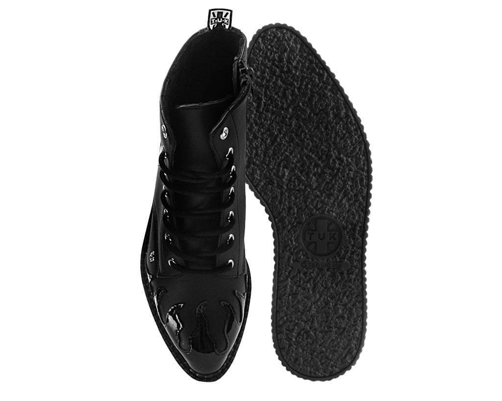 Black TUKskin™ & Patent Flame 7-Eye Pointed Boot - Image 4