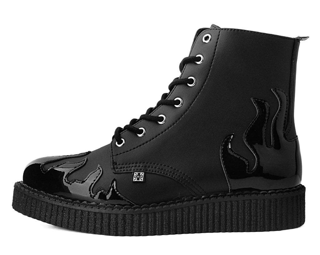 Black TUKskin™ & Patent Flame 7-Eye Pointed Boot - Image 5