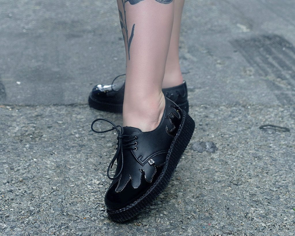 Black TUKskin™ & Patent Flame Creeper - Image 6