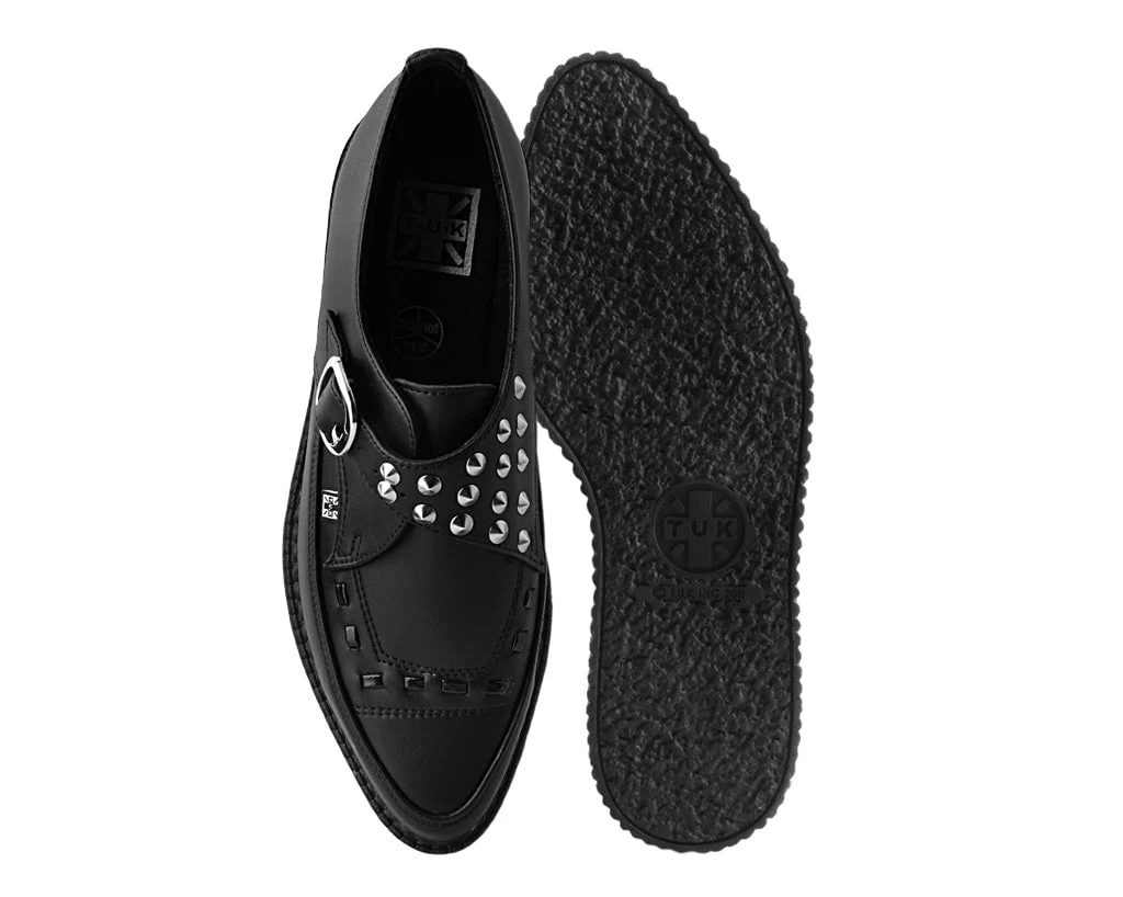 Black TUKskin™ Studded Buckle Pointed Creeper - Image 4