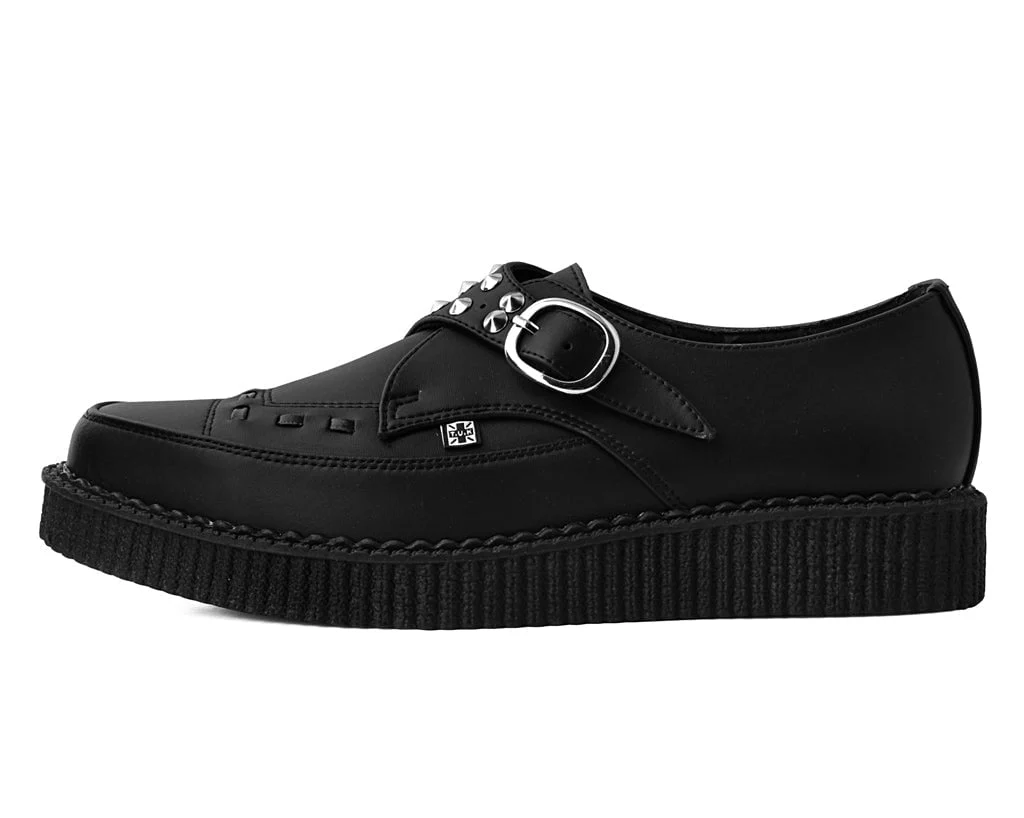 Black TUKskin™ Studded Buckle Pointed Creeper - Image 5