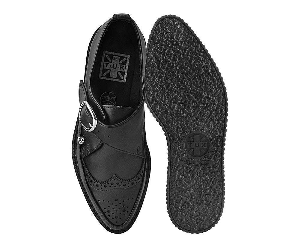 Black TUKskin Wingtip Buckle Pointed Creeper - Image 3